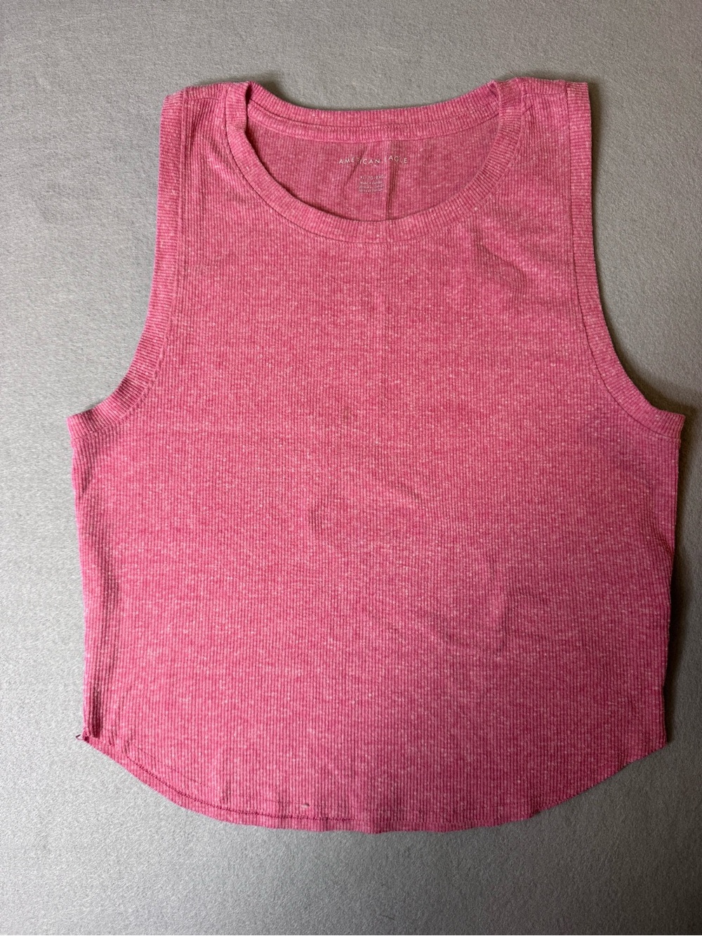 American Eagle Outfitters Ribbed Cropish Tank Top - Rose Pink Womens XL